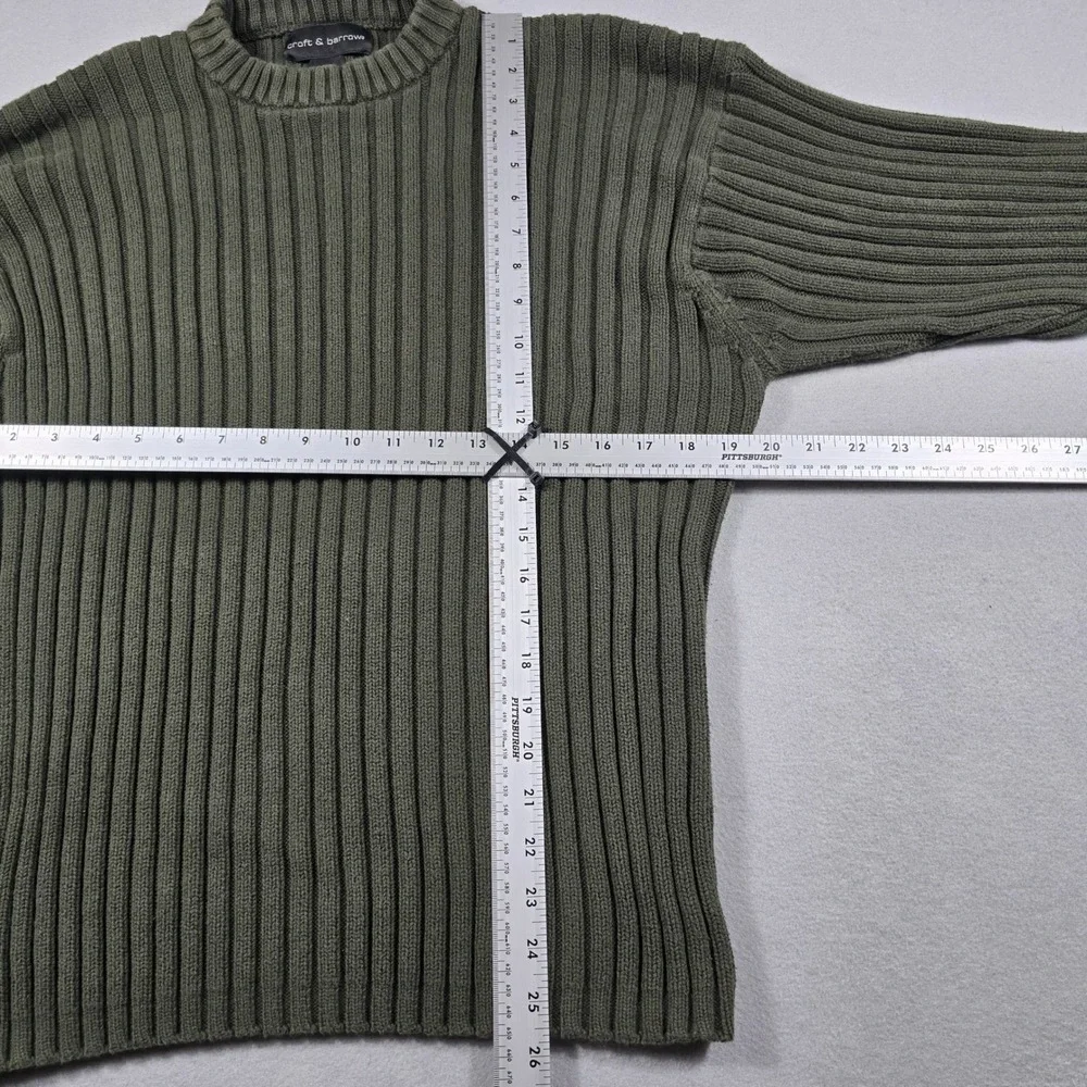 Croft & Barrow Mens XXL Green Sweater Pullover Crew Neck Ribbed Knit Cotton